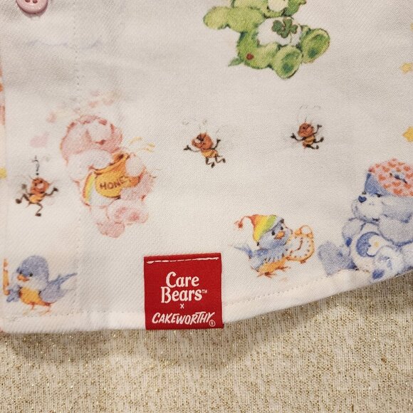 Cakeworthy Care Bears Cousins Flannel Button Down Shirt 80's Cartoon M NEW - Picture 5 of 11
